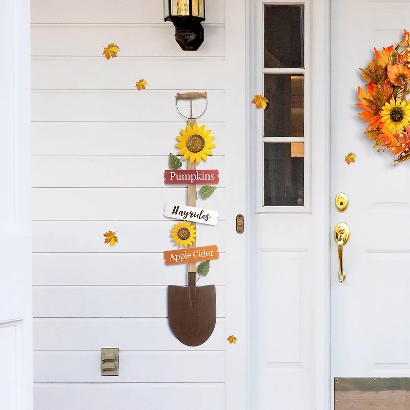 Glitzhome® 4ft. Fall Wood & Metal Shovel Yard Stake