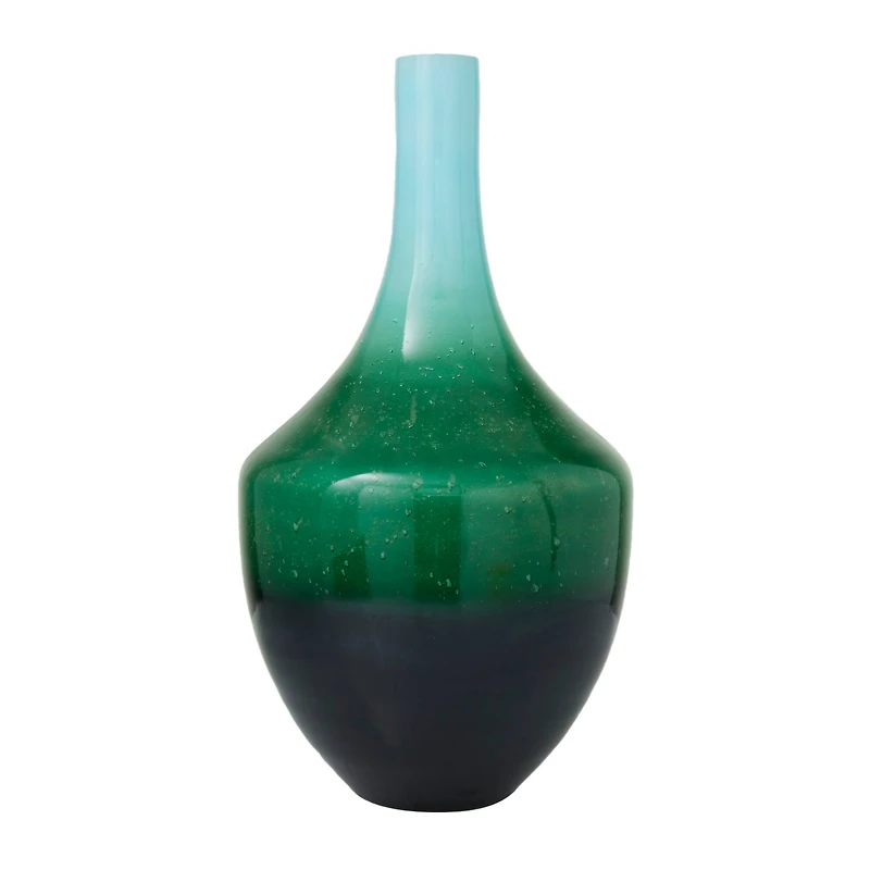 The Novogratz Green Glass Modern Vase, 22" x 12" x 12"