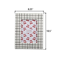 Flora Bunda® 5" x 7" White Checker Line Ceramic Frame