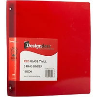 JAM Paper 1" Red Glass Twill 3-Ring Binder