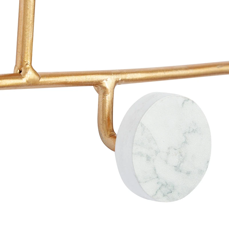 Gold Wood Glam Wall Hook, 7" x 24" x 2"