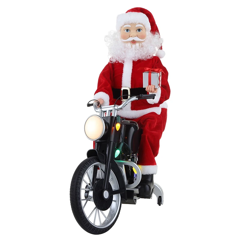 20" White Motorcycling Santa