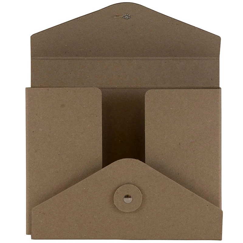 JAM Paper Brown Kraft Button & String Tie Closure Portfolio, 5.25" x 6.75"