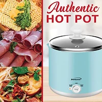 Brentwood Blue 1.6qt. 600 Watt Stainless Steel Electric Hot Pot Cooker & Food Steamer