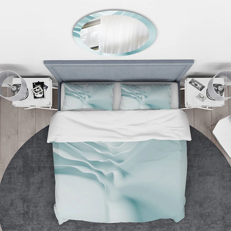 Designart '3D Light Blue Abstract Architecture' Modern & Contemporary Bedding Set