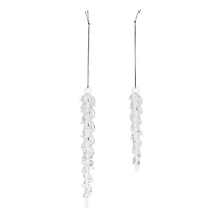 Dripping Glass Icicle Drop Ornaments Set