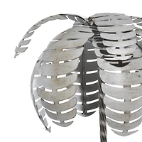 55" Gray Metal Contemporary Palm Tree Planter