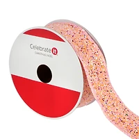 1.5" x 12ft. Pink Mix Wired Glitter Ribbon by Celebrate It®