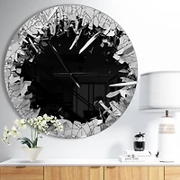 Designart Broken Wall 3D Abstract Design Modern Wall Clock