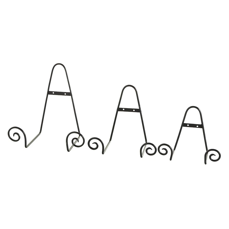 Black Metal Scroll Hanging Wall Rack Display Easel Set