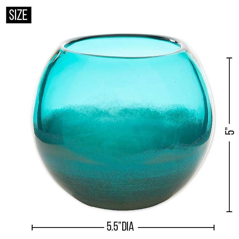 5.5" Aqua Fish Bowl Vase