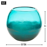 5.5" Aqua Fish Bowl Vase
