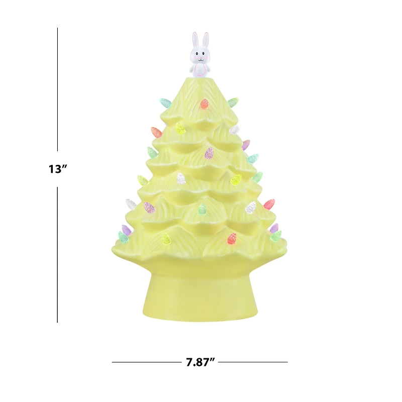 Mr. Cottontail Yellow 13" Ceramic Easter Bunny Tree