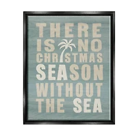 Stupell Industries No Christmas Season Without Sea Phrase Framed Floater Canvas Wall Art