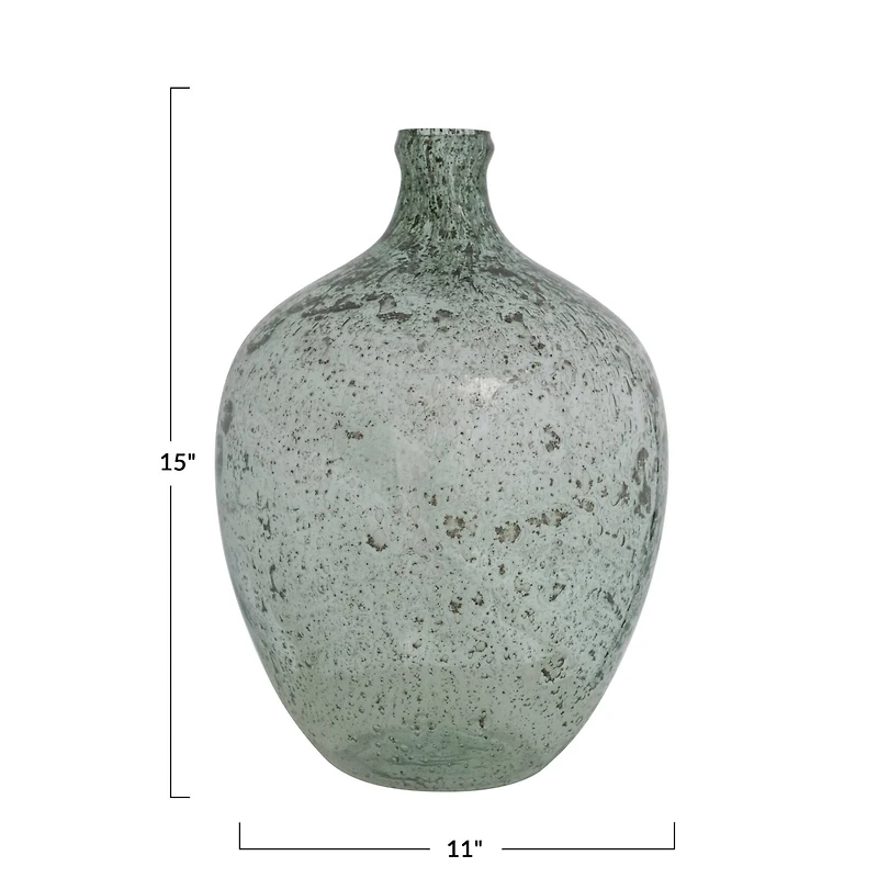 Hello Honey® 15" Green Recycled Glass Vase