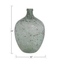 Hello Honey® 15" Green Recycled Glass Vase