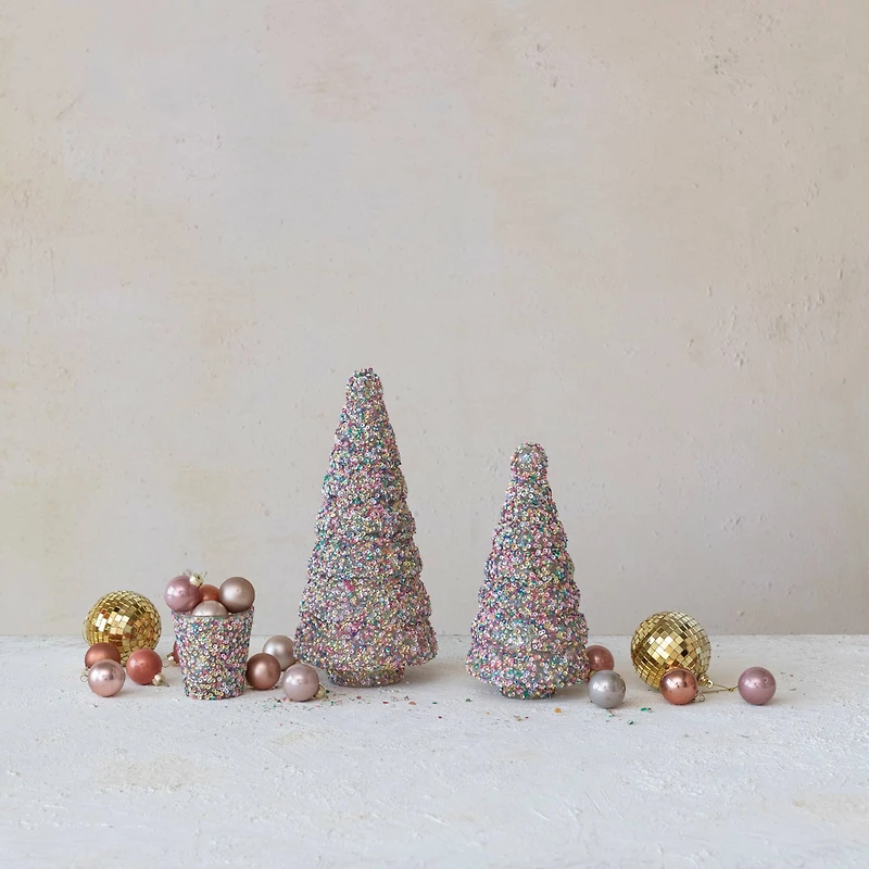 Hello Honey® Multicolor Glass Tree Décor with Sequins