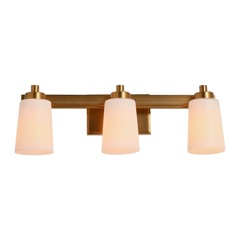 Hello Honey® Robert Stevenson Lighting Sullivan Park Frosted Glass & Metal 3-Light Vanity