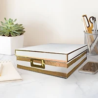 White & Gold Document Box by Ashland