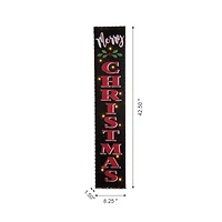 Glitzhome® 3.5ft. LED Black Christmas Porch Sign with Timer