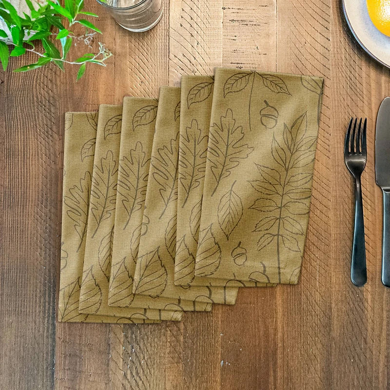 Leaf Pattern Cotton Twill Napkin