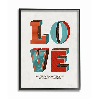 Stupell Industries Love Inspirational Wall Art in Black Frame