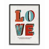 Stupell Industries Love Inspirational Wall Art in Black Frame