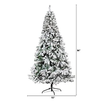 8ft. Unlit Flocked White River Mountain Pine & Pinecones Artificial Christmas Tree