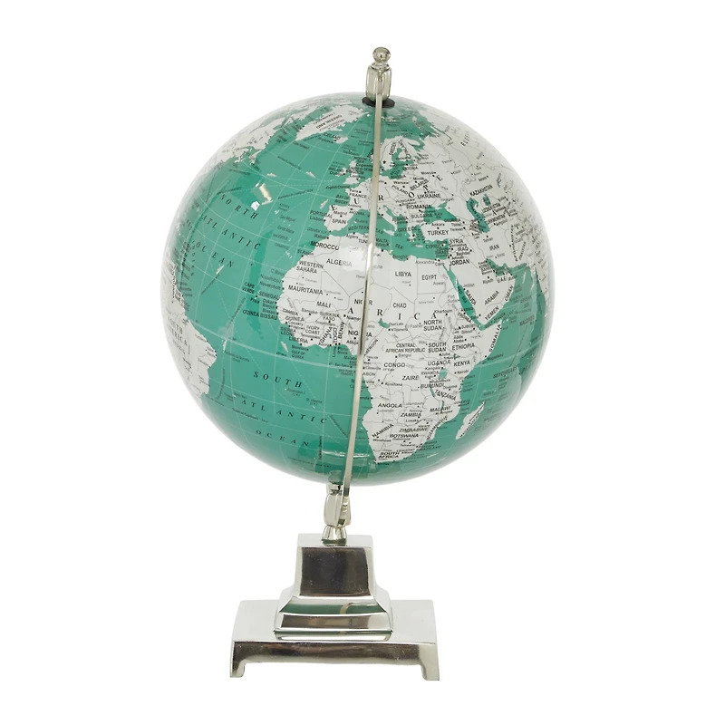 12" Teal Aluminum Modern Globe