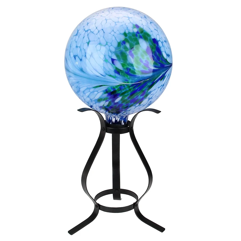 12" Black Curved Garden Gazing Ball Stand