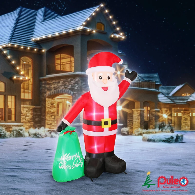 6ft. Inflatable Christmas Santa with Warm White LED Lights
