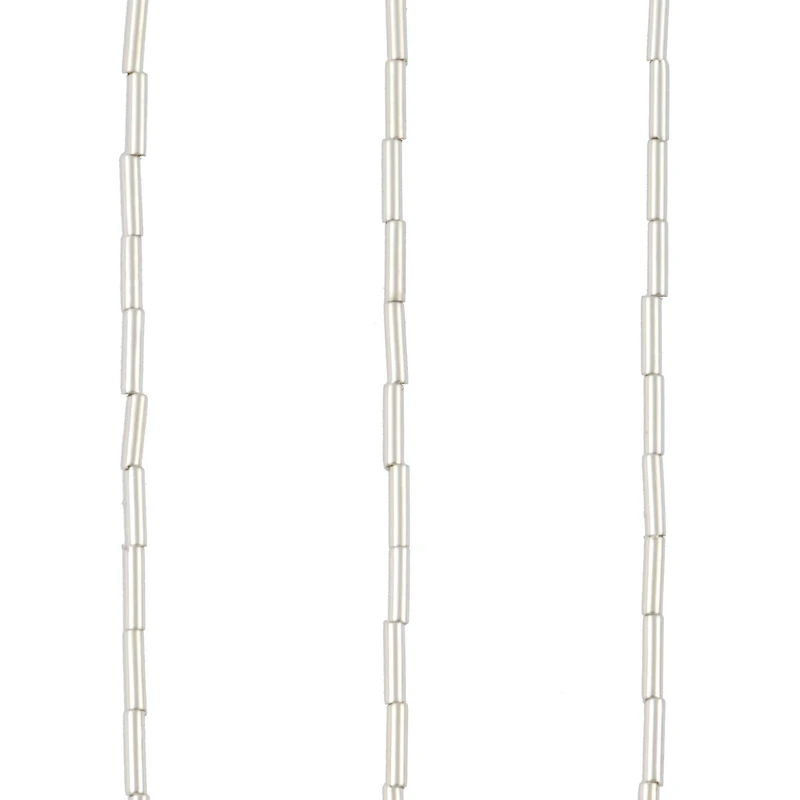 Silver Metal Bugle Beads, 6mm by Bead Landing™