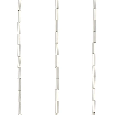 Silver Metal Bugle Beads, 6mm by Bead Landing™