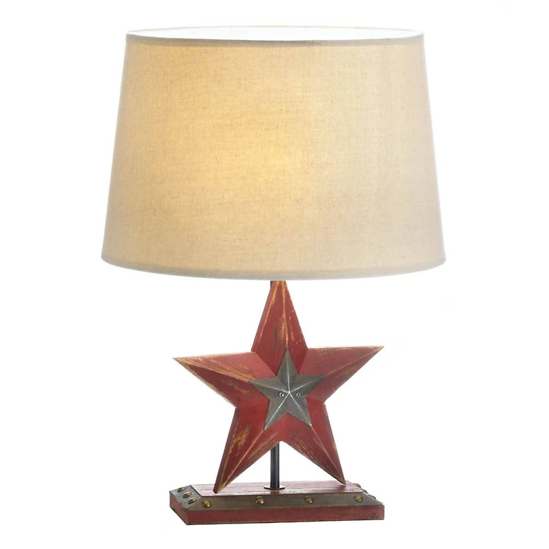 19'' Farmhouse Red Star Table Lamp