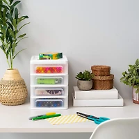 IRIS White Compact Desktop 4-Drawer System