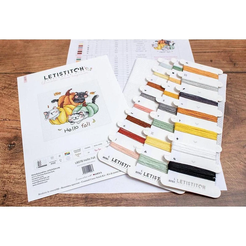 LetiStitch Hello Fall Counted Cross Stitch Kit