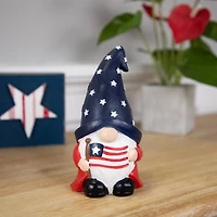 6" Gnome Holding the American Flag Patriotic Garden Statue