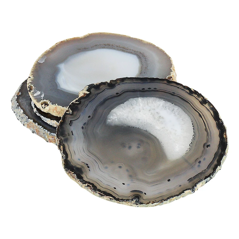 Natural Agate Coasters With Raw Edges- set of 4