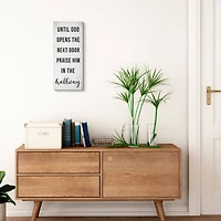 Stupell Industries Until God Opens the Door Phrase Faith Based Design Canvas Wall Art