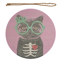 8" Boo Cat Round Wood Plaque Diamond Art Kit by Make Market®