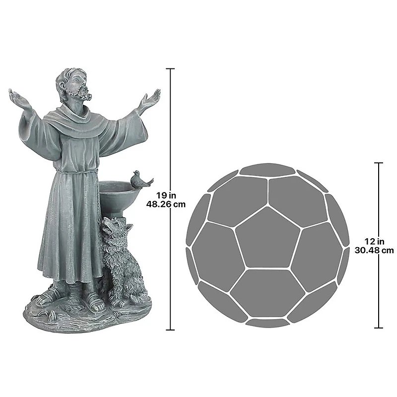 Design Toscano 19" St. Francis's Garden Blessing Sculpture