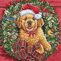 Letistitch Christmas Puppy Counted Cross Stitch Kit