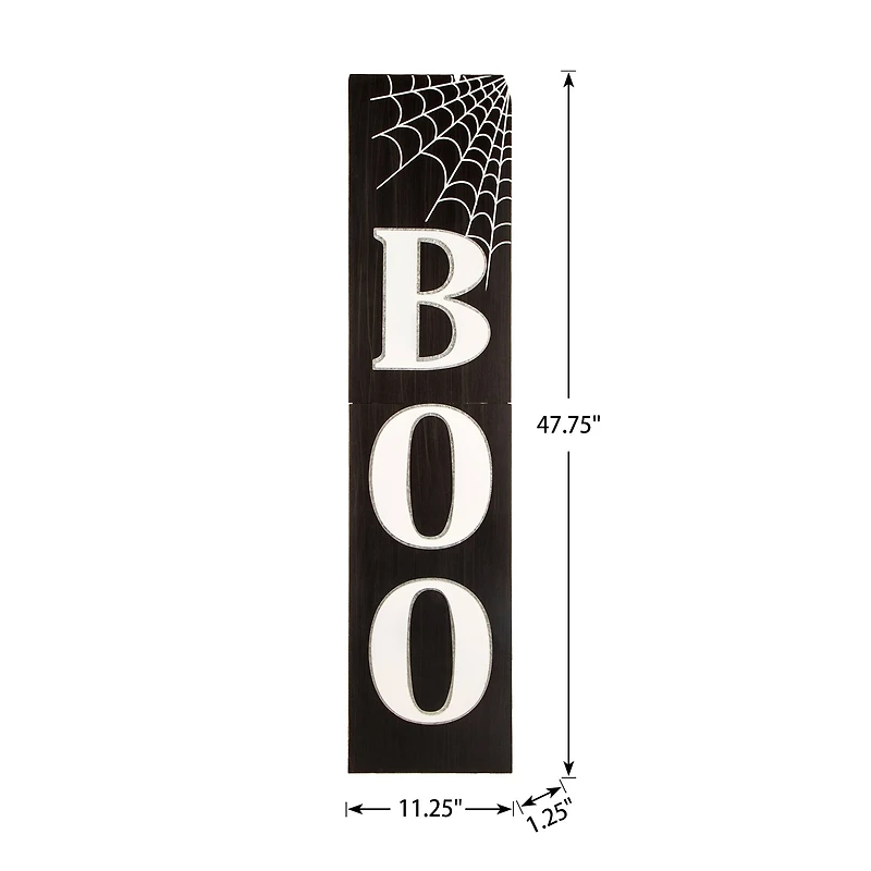 Glitzhome® Black & White Wooden BOO Porch Sign