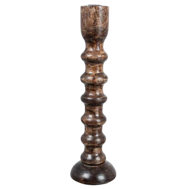 Hello Honey® Hand Carved Wood Taper Candle Holder