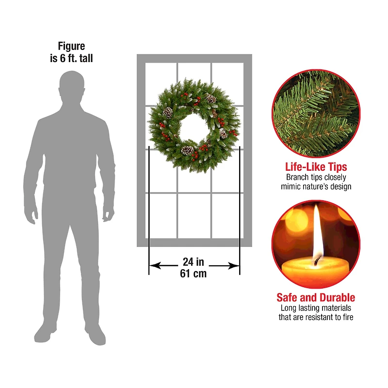 24" Frosted Berry Wreath