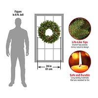 24" Frosted Berry Wreath