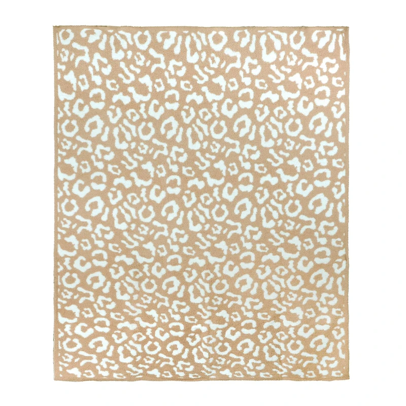 60" Cream Cheetah Print Throw Blanket by Ashland®