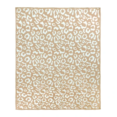 60" Cream Cheetah Print Throw Blanket by Ashland®