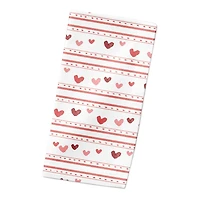 Multi Heart Stripes Pattern 10" x 10" Cotton Twill Napkin