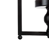 Modern Farmhouse Black Metal Candle Lantern Set, 22" & 16.5"